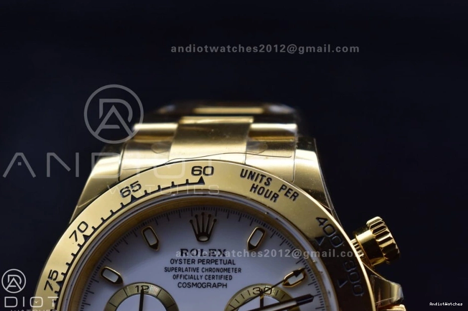 White OnTrend Best YG Daytona 743 Dial Bracelet 1:1 Edition BTF 116508 SA on 0106